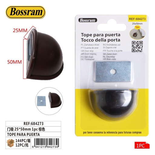 [684273] Tope para puerta marrón 25x50mm protección de muebles