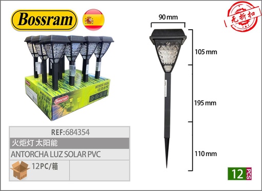 [684354] Antorcha luz solar 7.5m para jardín y exteriores