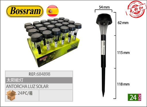 [684898] Antorcha luz solar para jardín y exteriores