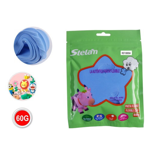 [686694] Pasta flexible azul 60g para juegos educativos