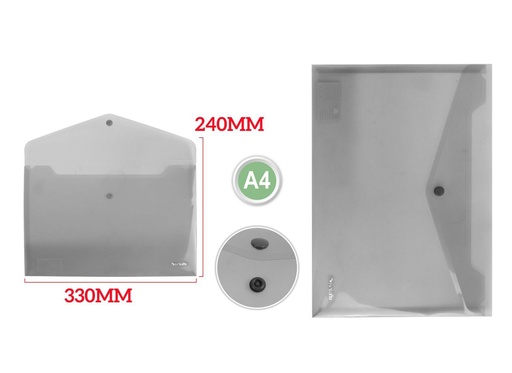 [687576] Carpeta sobre con botón tamaño A4 transparente 