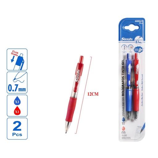 [688541] Bolígrafos de gel azul y rojo 2pcs