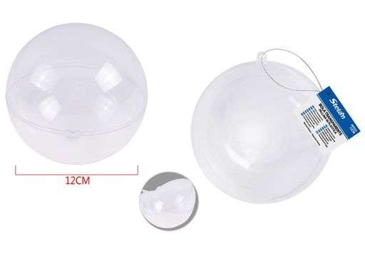 [689225] Bola transparente de plástico 12cm para decoración