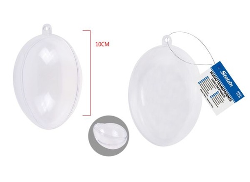 [689231] Huevo transparente 10cm para manualidades