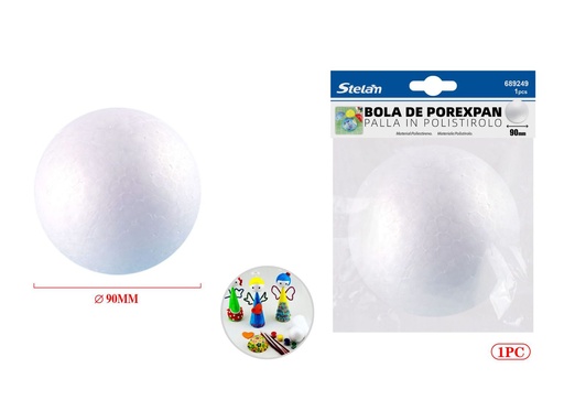 [689249] Bola de porexpán redonda 90mm 1pcs para manualidades