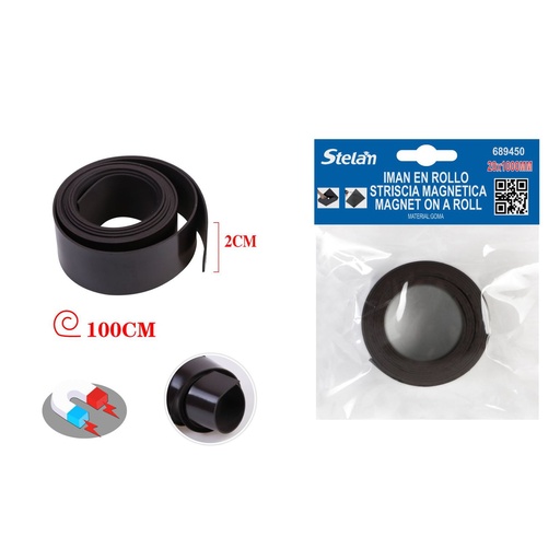 [689450] Imán en rollo 20mm x 1 metro para manualidades