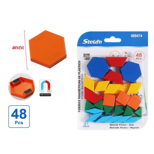 [689474] Formas magnéticas de plástico 48pcs, para manualidades