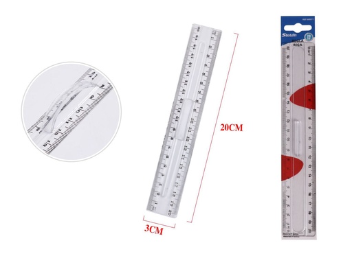 [689571] Regla de 20cm con mango para oficina y escuela