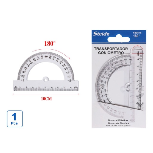 [689575] Transportador de ángulos 10cm para geometría