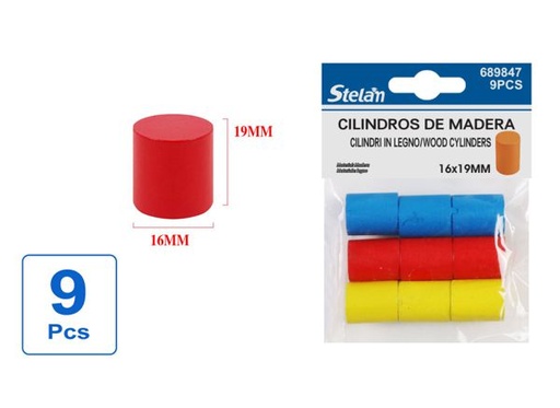 [689847] Cilindros de madera 1.6x1.9cm 9pcs para manualidades