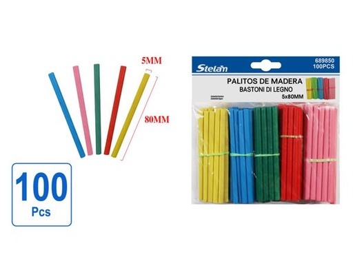 [689850] Palitos de madera para manualidades 100pcs