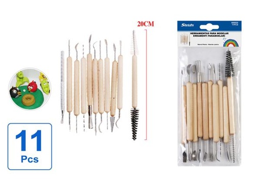 [689920] Herramientas para modelar plastilina 11pc para manualidades