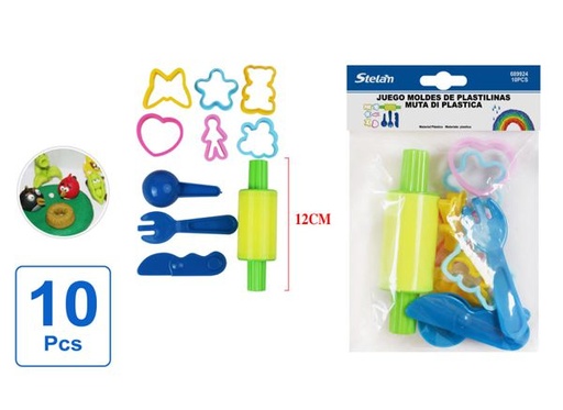 [689924] Juego de moldes de plastilina 10 piezas para niños y manualidades