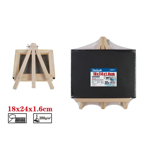 [689984] Lienzo con mini caballete 18*24*1.6 (280g) para pintura