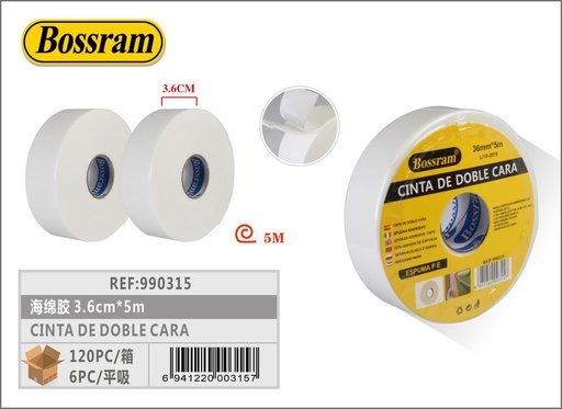 [990315] Cinta de doble cara 3.6cmx5m para adhesivos