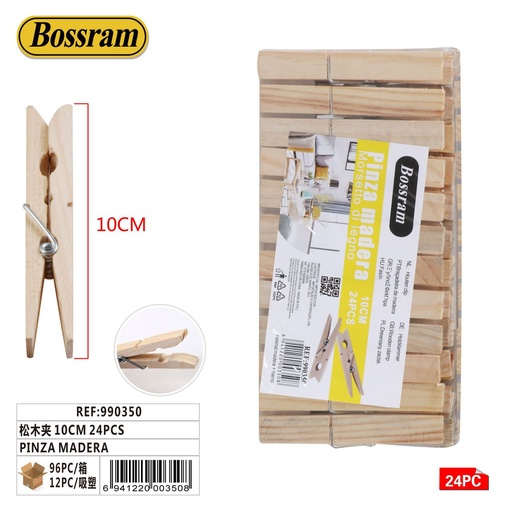 [990350] Pinza de madera 10cm 24pcs