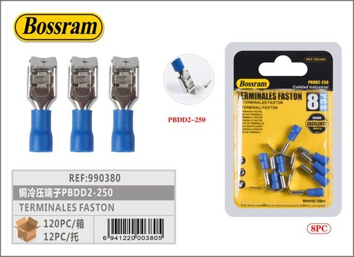 [990380] Terminales faston 8pcs para conexiones eléctricas