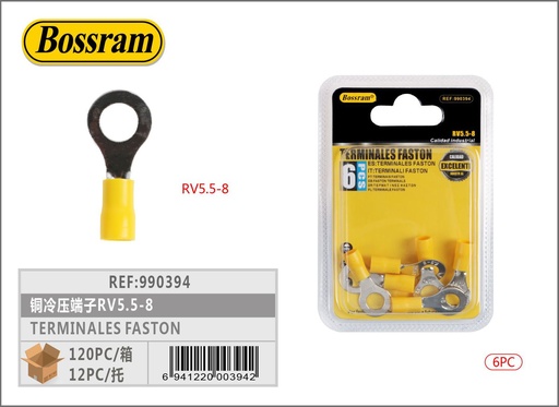 [990394] Terminales Faston RV5.5-86pcs para conexiones eléctricas