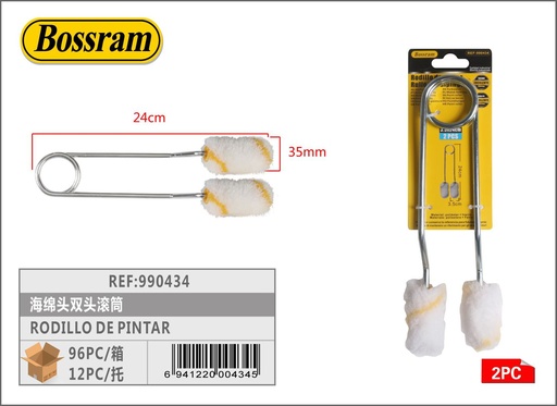 [990434] Rodillo de pintar doble con cabeza de felpa