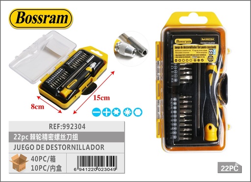 [992304] Juego de destornilladores de precisión 22pcs para reparaciones