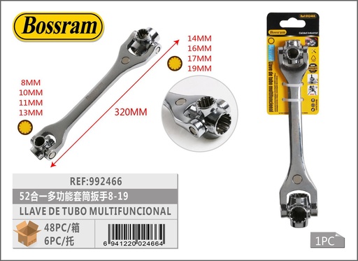 [992466] Llave de tubo multifuncional 52 en 1 (8-19 mm)