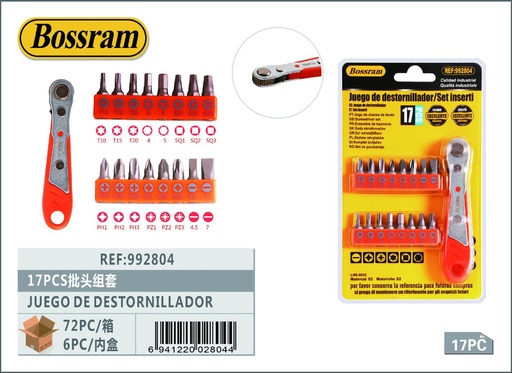 [992804] Juego de destornilladores 17pcs para reparaciones y bricolaje