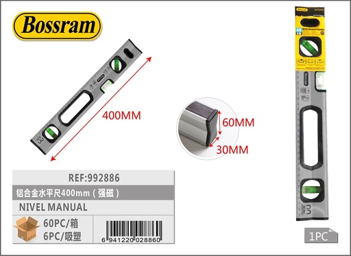 [992886] Nivel manual de aluminio 400mm