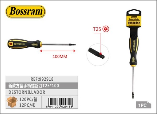 [992918] Destornillador T25x100 con mango ergonómico para reparaciones