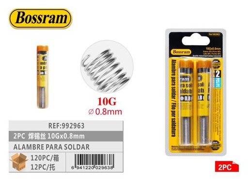 [992963] Alambre para soldar 2x10gx0.8mm 2pcs para reparaciones