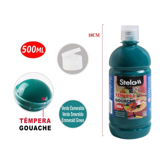 [998126] Témpera verde 500ml para pintura