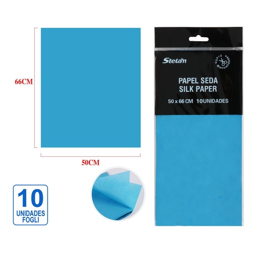 [999213] Papel seda azul lago 50x66cm 10u