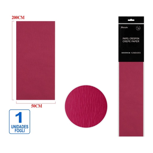 [999233] Papel crepé rojo granate 50x200cm para manualidades