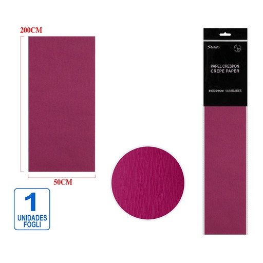 [999234] Papel crepé rojo granate 50x200cm para manualidades