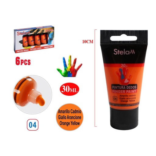 [999764] Pintura de dedo naranja 30ml para manualidades