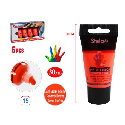 [999775] Pintura de dedo 30ml fluorescente naranja