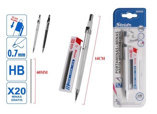 [999958] Portaminas con minas 0.7mm para escritura y dibujo