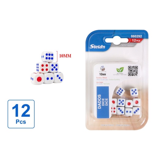 [860292] Dados 10mm 12 unidades para juegos