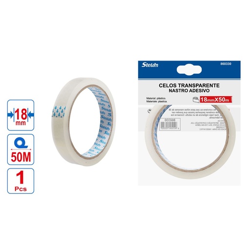 [860330] Celo transparente 1.8cm x 50m para oficina