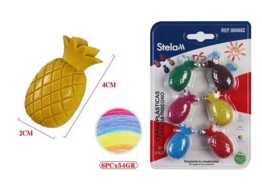 [860682] Ceras plásticas 6pcs para niños