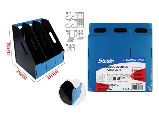 [860796] Portadocumentos de tres compartimentos para organización de oficina