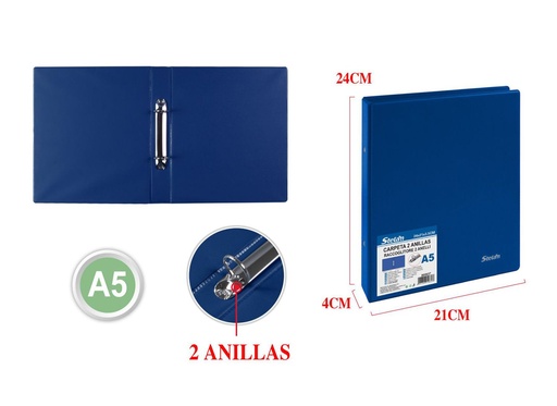 [860837] Carpeta 2 anillas A5 para documentos