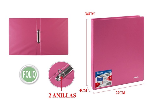 [860849] Carpeta folio 2 anillas 2 agujeros PP organización