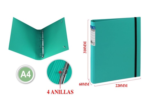 [861212] Carpeta PP A4 4 anillas