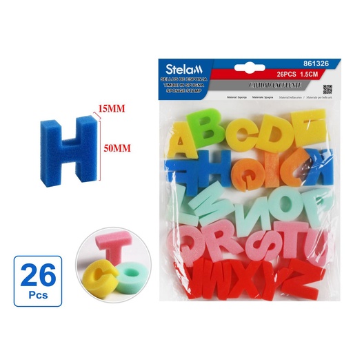 [861326] Set de sellos de esponja 26pcs 1.5cm grosor para manualidades