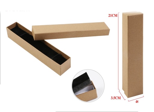 [861622] Caja de regalo de cartón kraft 21*4*3.5cm con esponja para joyería