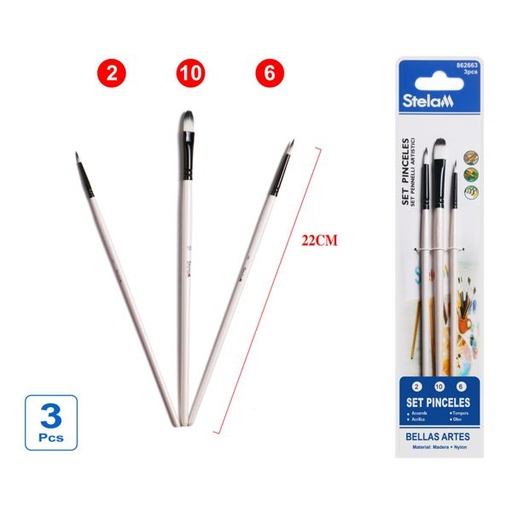 [862663] Set de pinceles de pintura blanca 3pcs