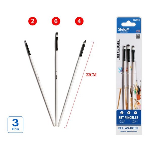 [862665] Set de pinceles perlados 3pcs para pintura