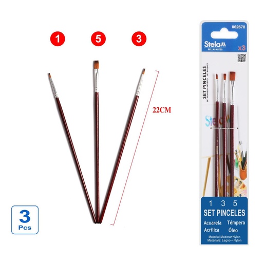 [862678] Set de pinceles para pintura 3pcs