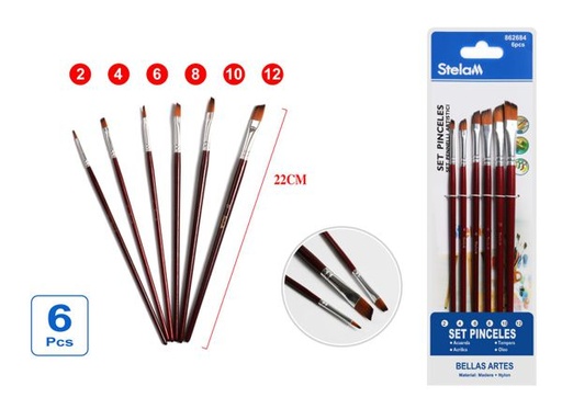 [862684] Set pinceles para pintura 6pcs