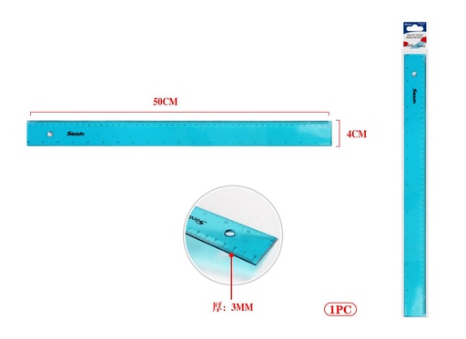 [862781] Regla de plástico 50cm transparente